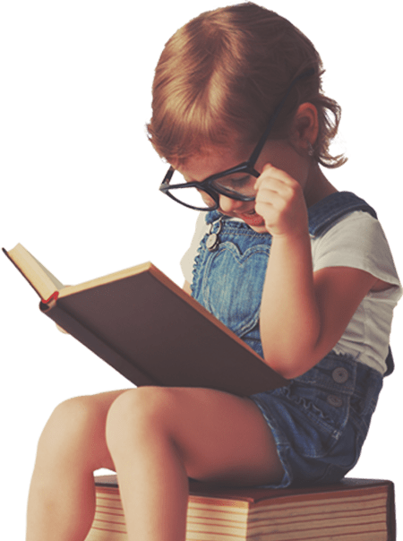 young child reading a book